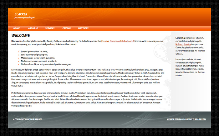 Free Blacker Website Template