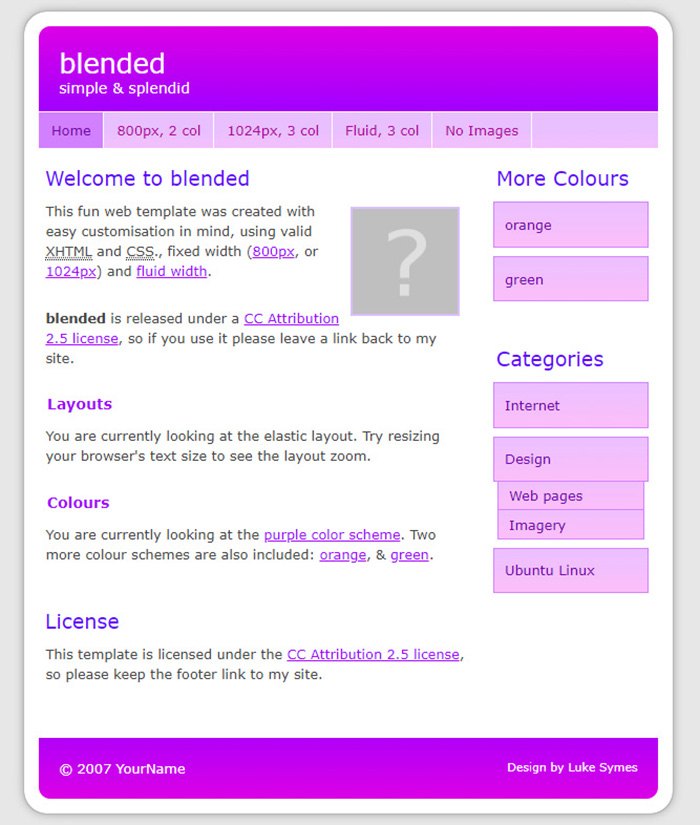 Free Blended Website Template