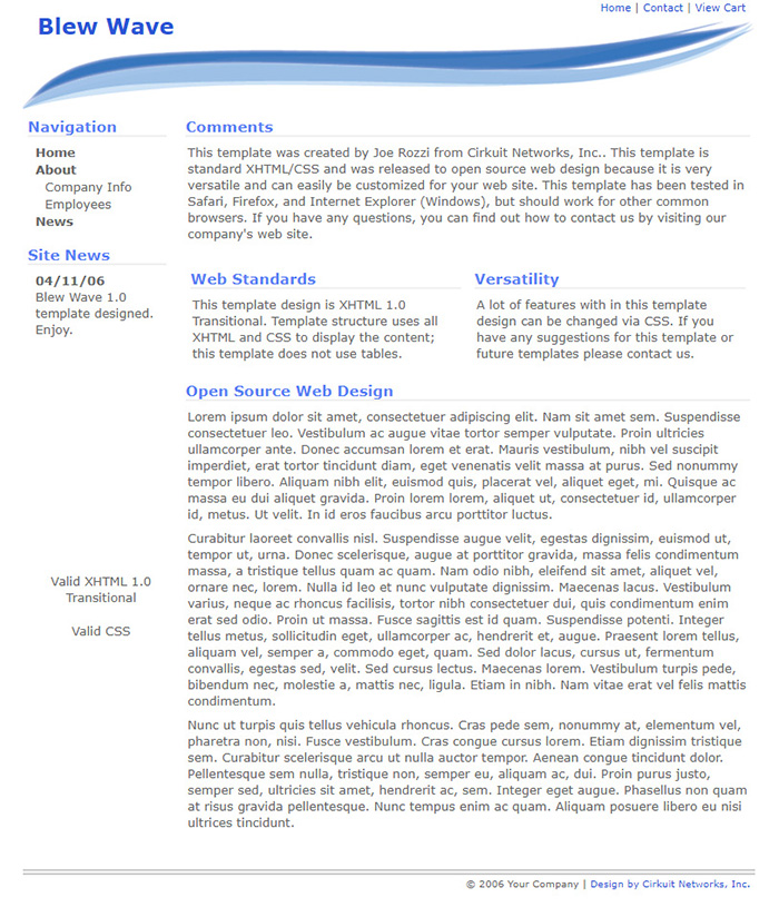 Free Blew Wave Website Template