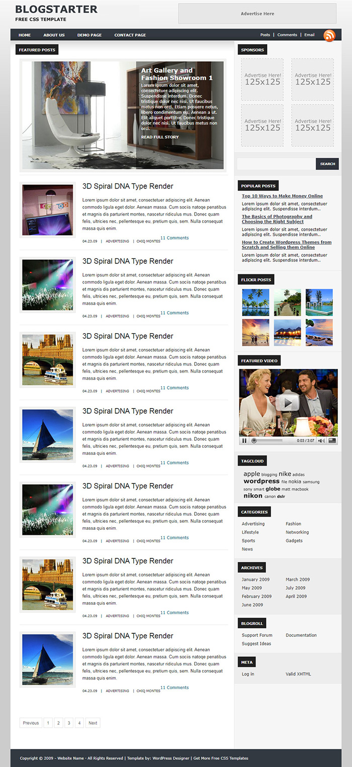 Free BlogStarter Website Template