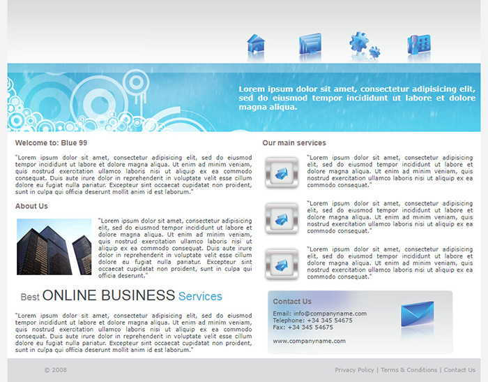 Free Blue 99 Website Template