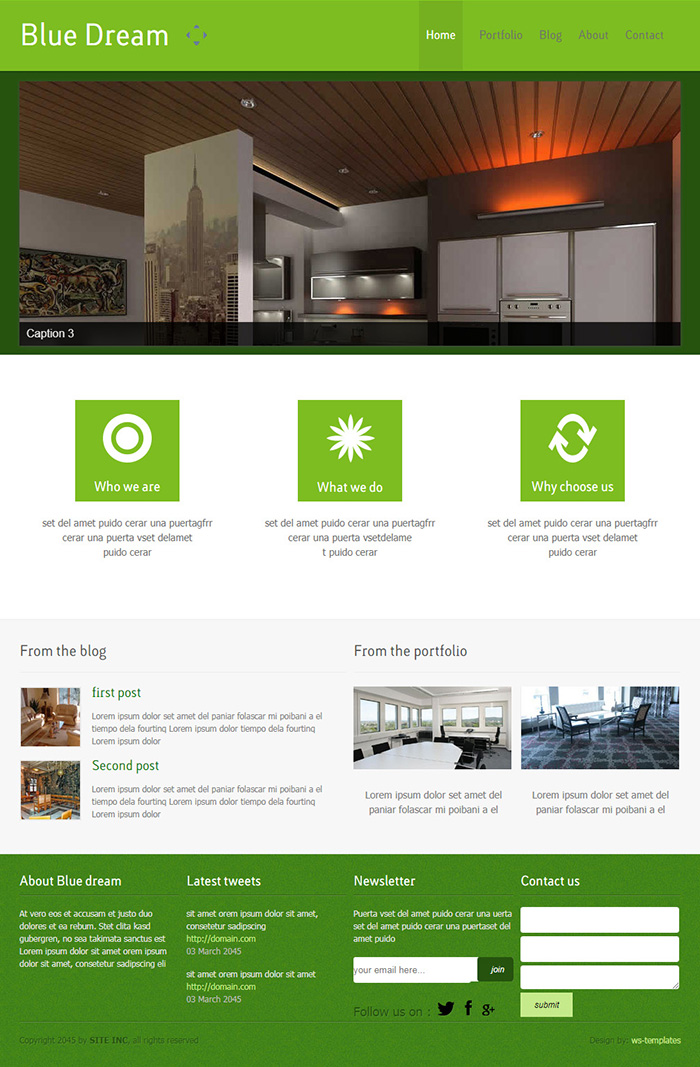 Free Blue Dream Website Template