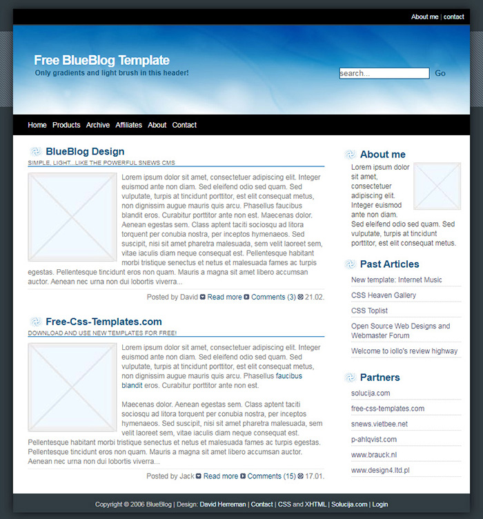 Free BlueBlog Website Template