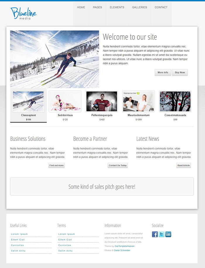 Free Blueline Media Website Template