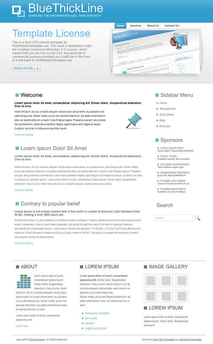 Free BlueThickLine Website Template