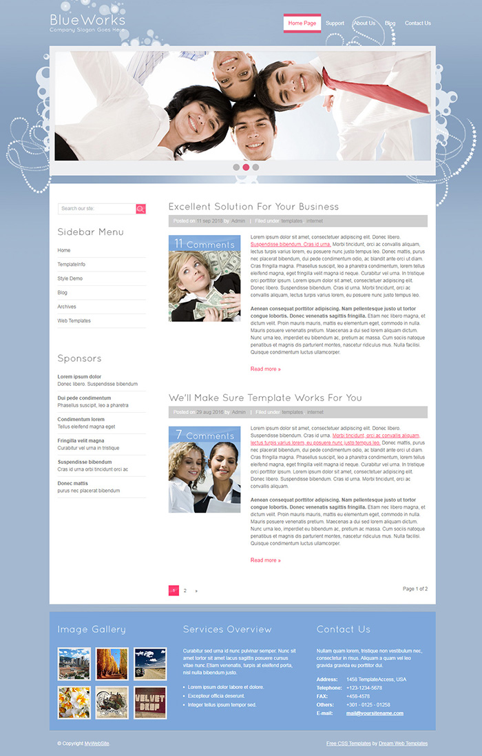 Free BlueWorks Website Template