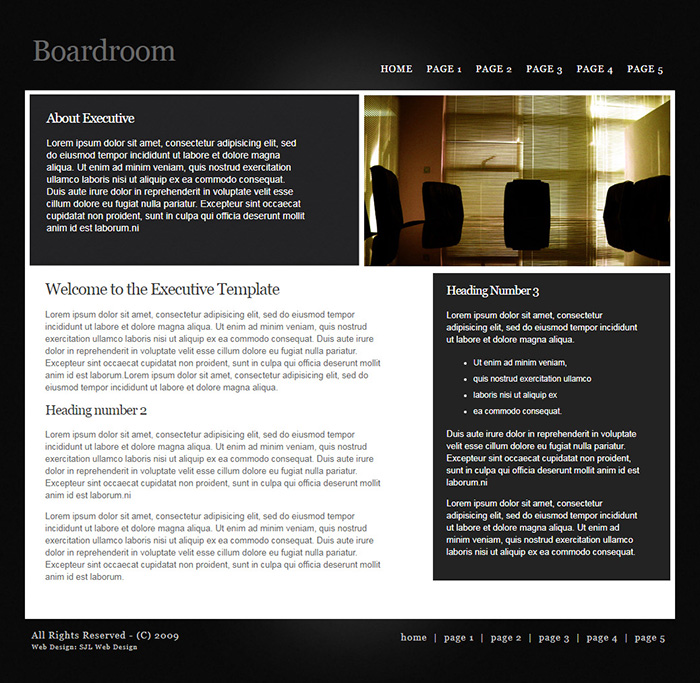 Free Boardroom Website Template