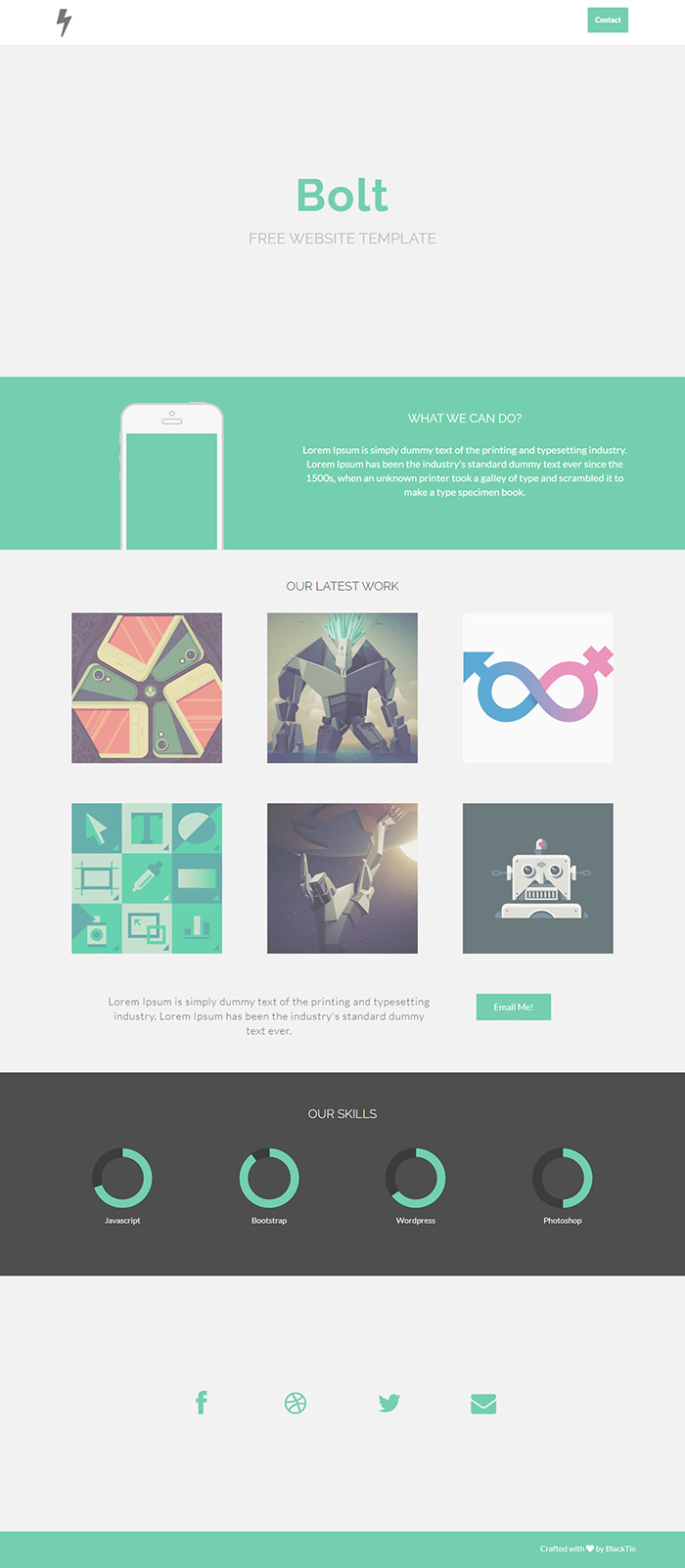 Free Bolt Website Template