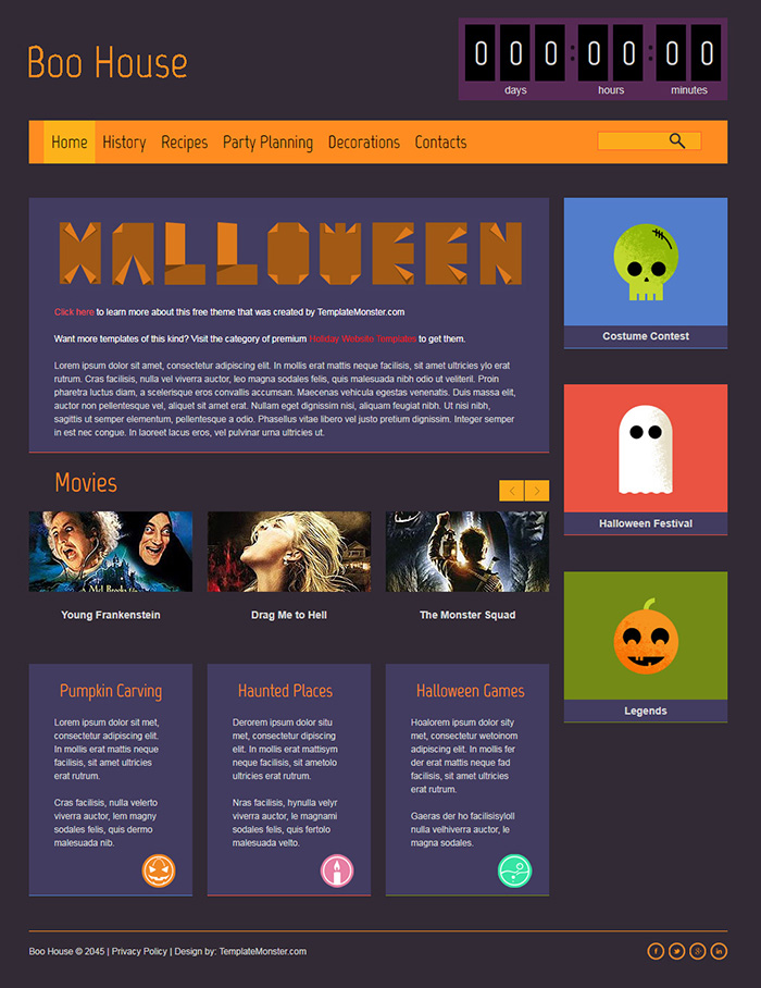 Free Boo House Website Template