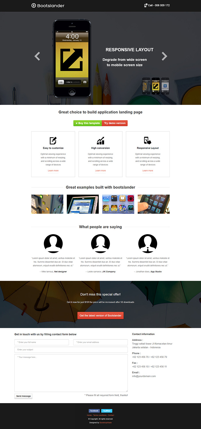 Free Bootslander Website Template