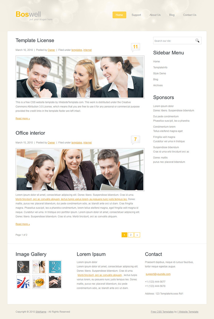 Free Boswell Website Template