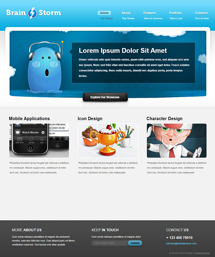 Free Brain Storm Website Template