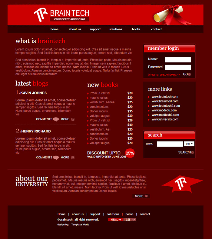 Free Brain Tech Website Template
