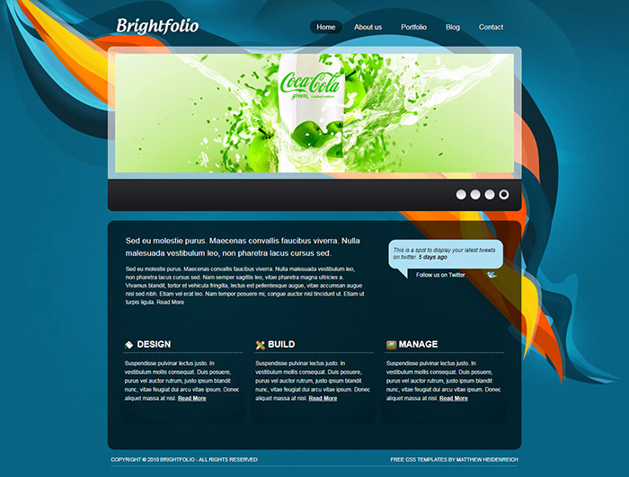 Free BrightFolio Website Template