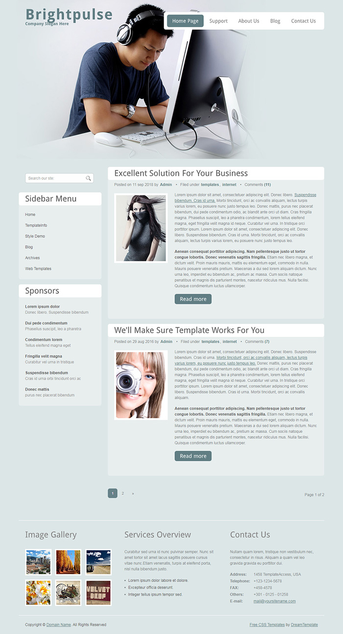Free Brightpulse Website Template