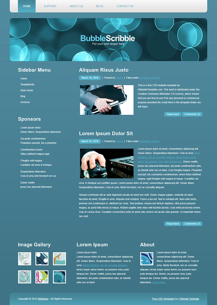 Free BubbleScribble Website Template