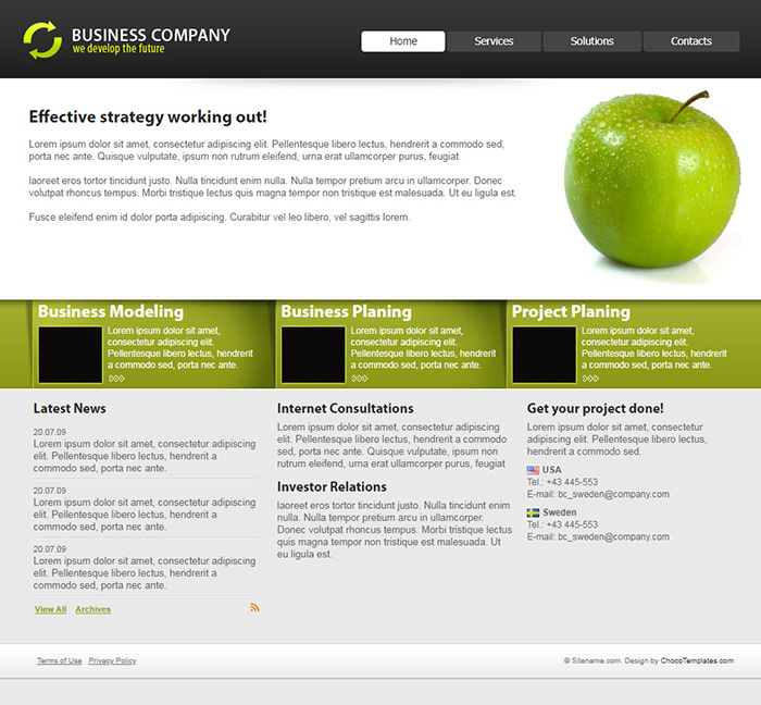 Business Company Free Business Company Website Template