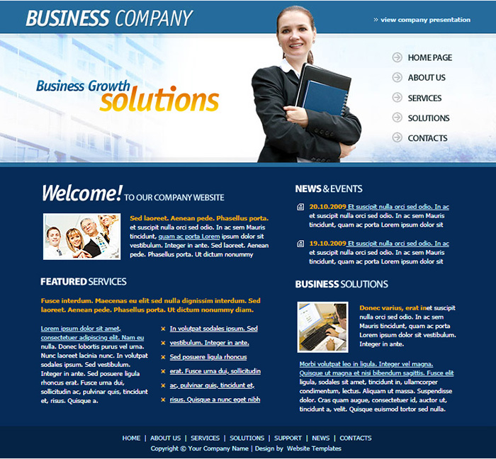 Business Company Free Business Company Website Template