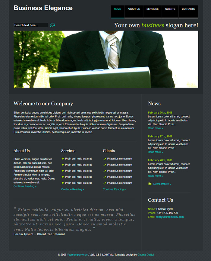 Free Business Elegance Website Template