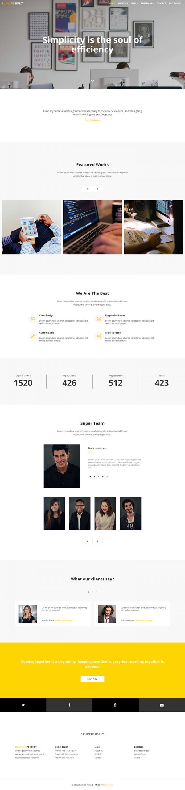 Free Business Perfect Website Template