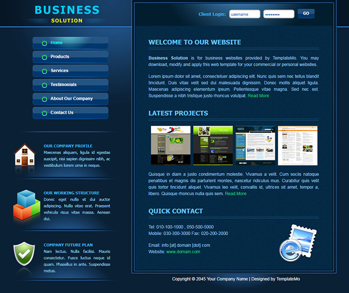 Free Business Solution Website Template