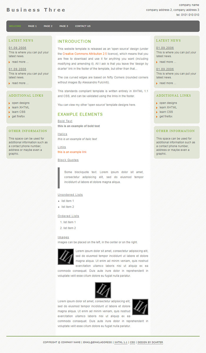 Free Business Three Website Template