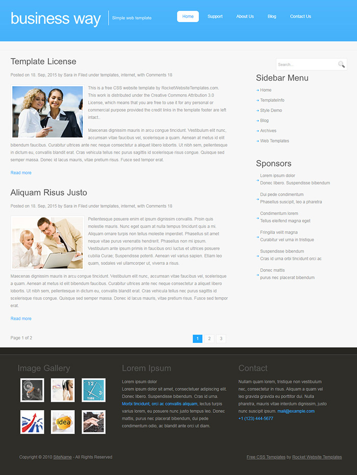 Free Business Way Website Template