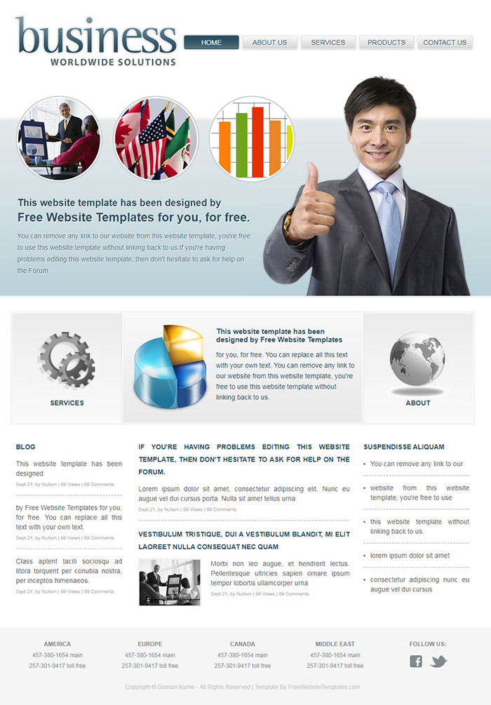 Free Business Worldwide Solutions Website Template