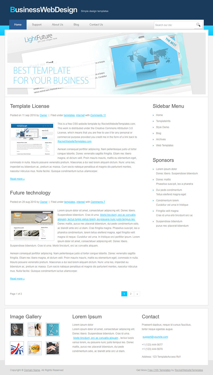 Free BusinessWebDesign Website Template