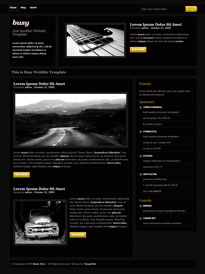 Free Busy Website Template