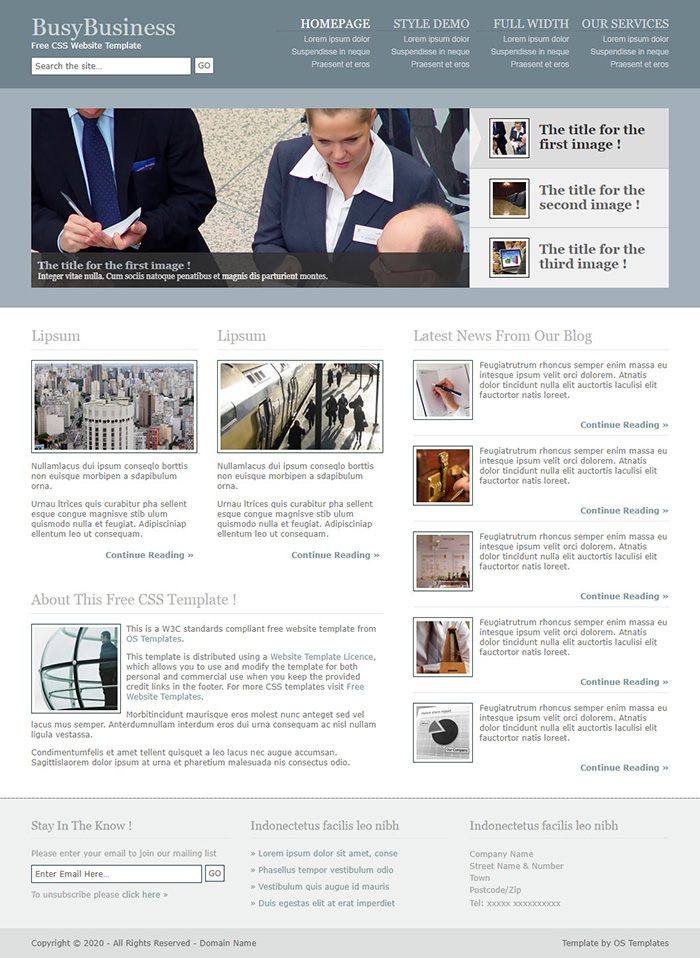 Free BusyBusiness Website Template