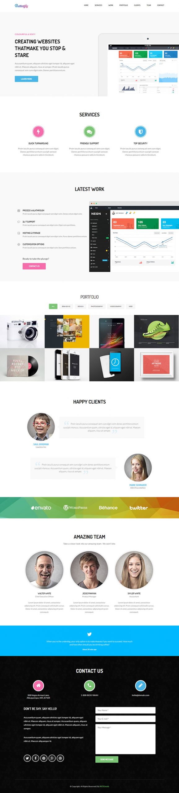 Free Butterfly Website Template