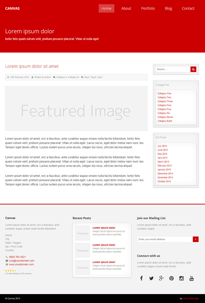 Canvas Website Template Free Download
