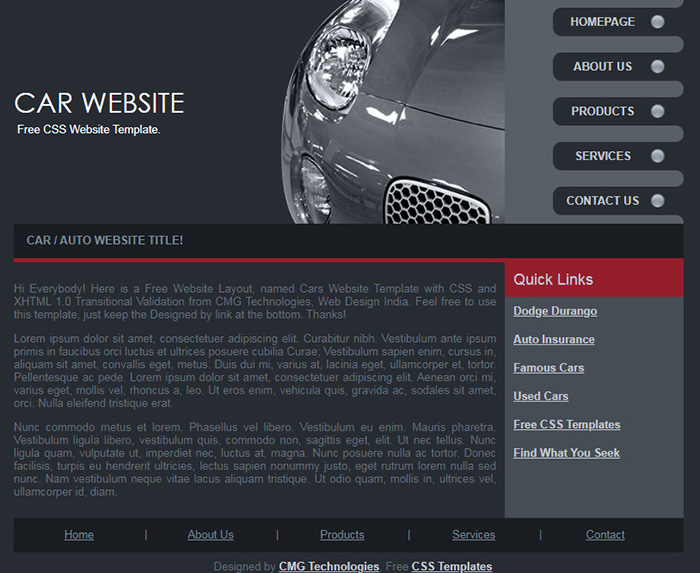 Free Car Website Website - Free Website HTML5 & CSS Templates & Open