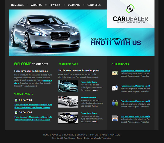 Free CarDealer Website Template
