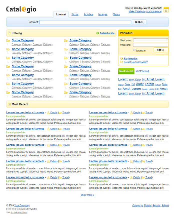 Free Catalogio Website Template