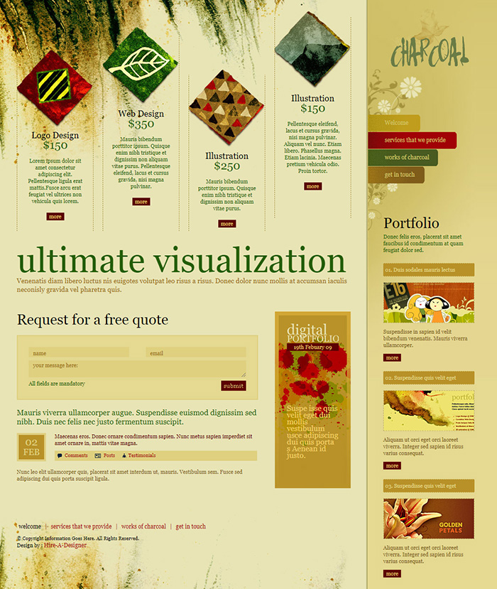 Free Charcoal Website Template