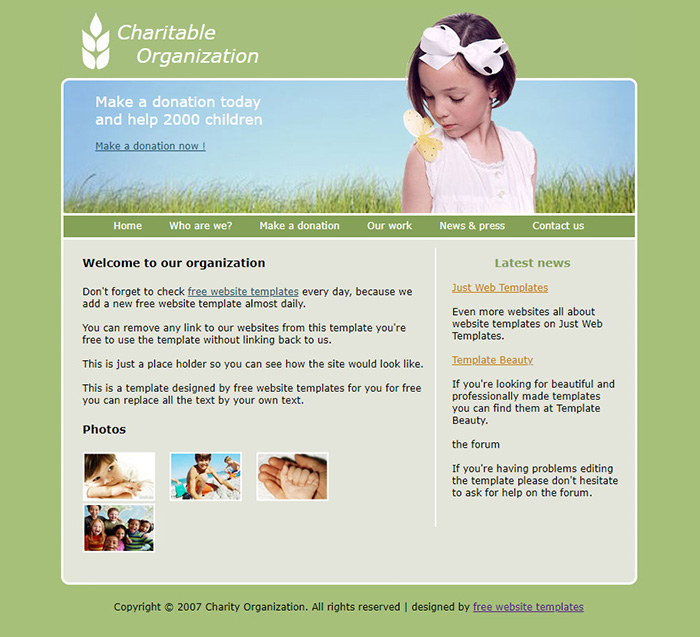 Charitable Trust Website Templates Free Download