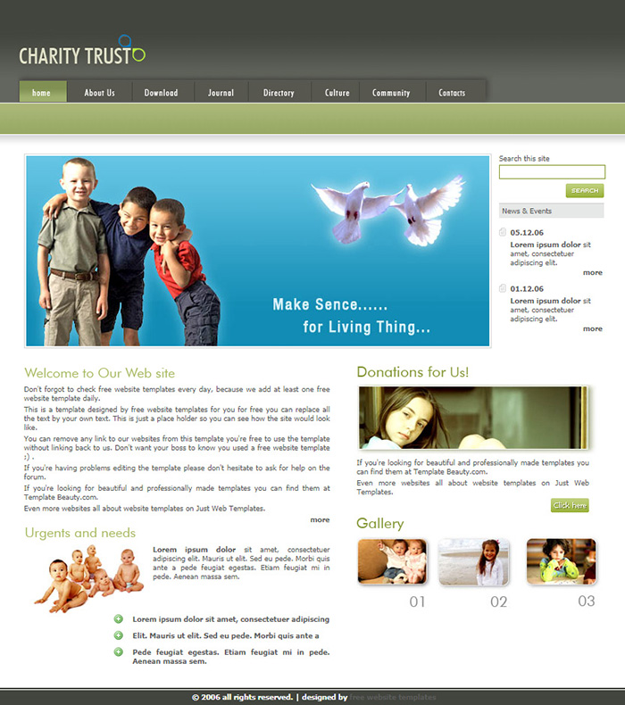Free Charity Trust Website Template