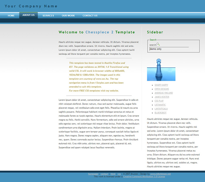 Free Chesspiece 2 Website Template