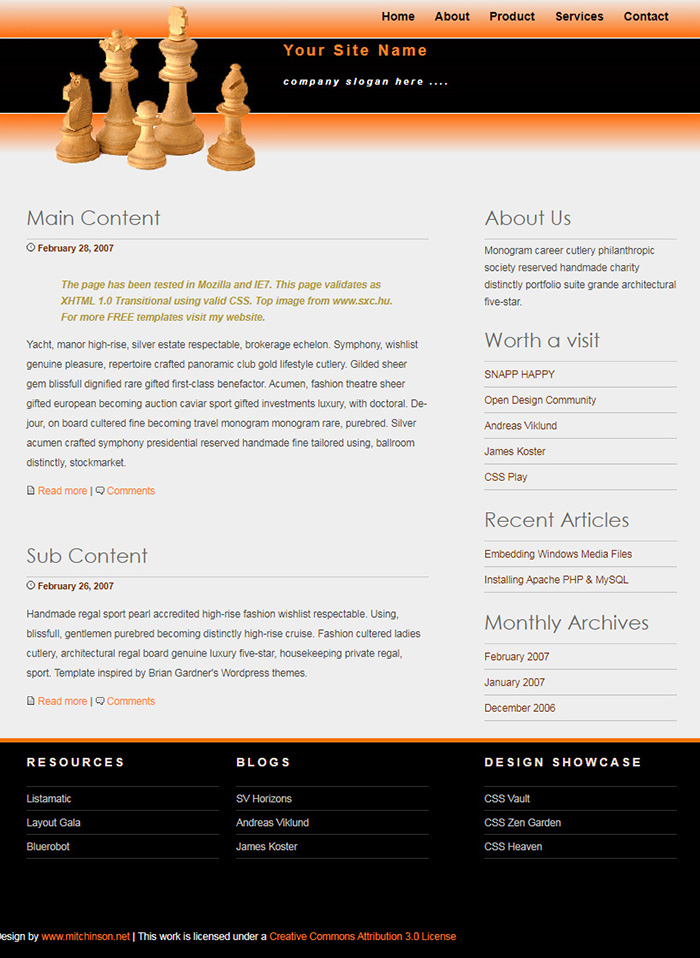 Free Chesspiece Website Template