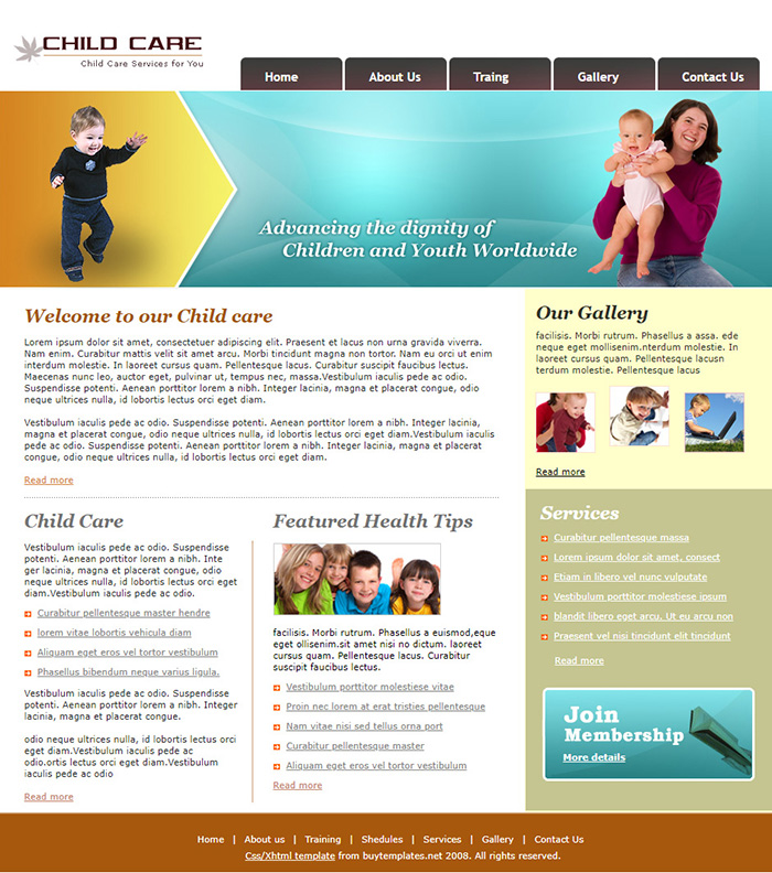 Free Child Care Website Template Free Website Templates HTML5 CSS