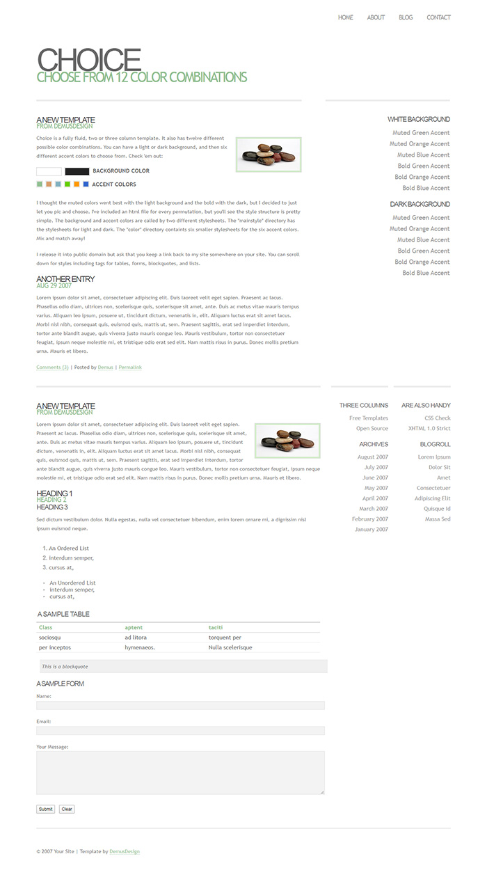 Free Choice Website Template