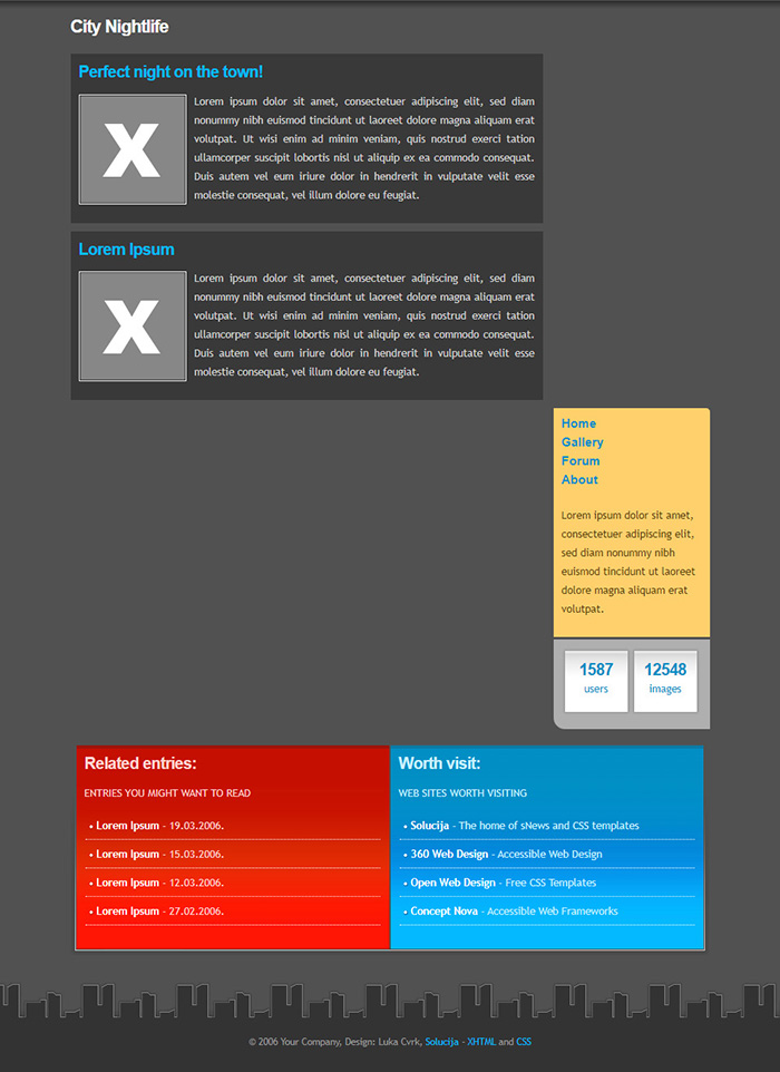 Free City Nightlife Website Template