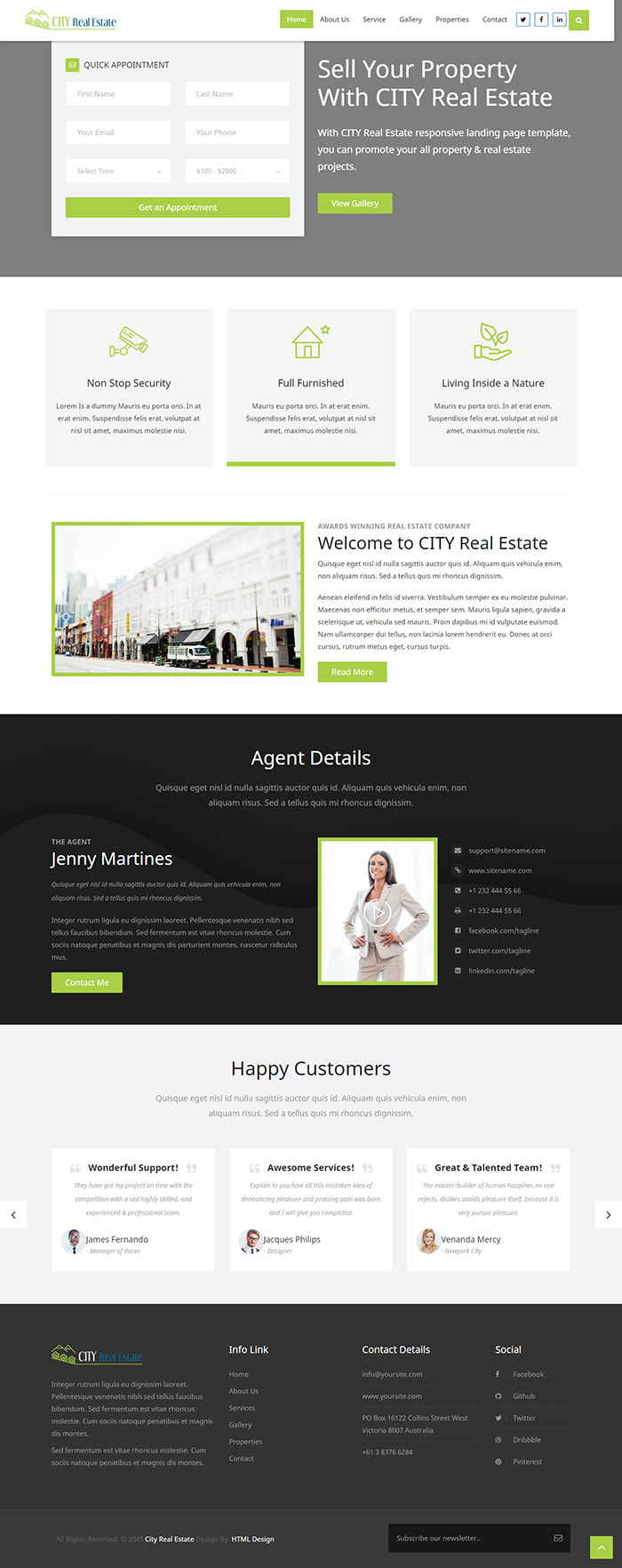 Free City Real Estate Website Template