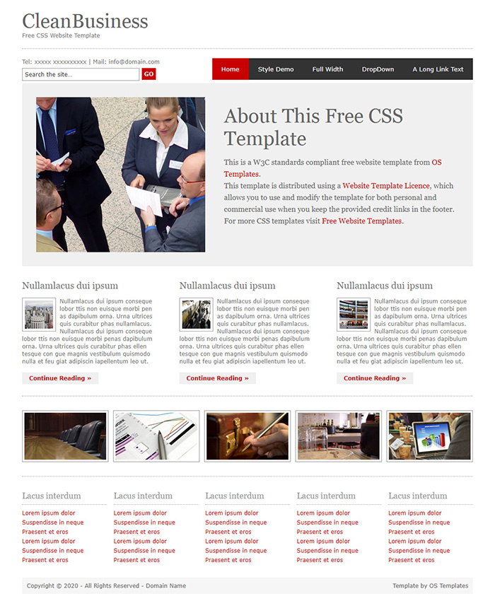 Free CleanBusiness Website Template