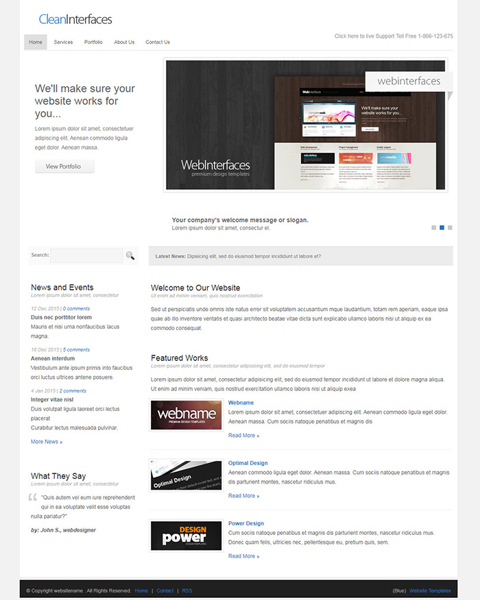 Free CleanInterface Website Template