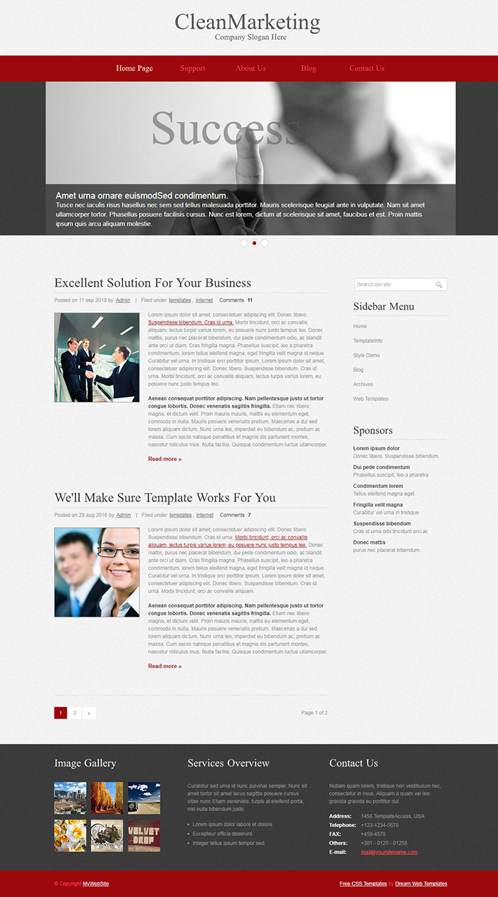 Free CleanMarketing Website Template
