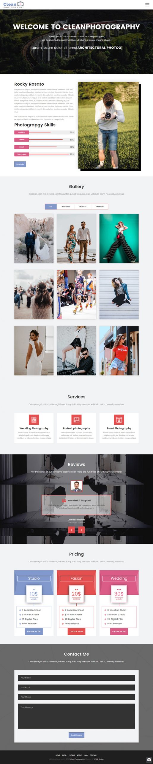 Free CleanPhotography Website Template