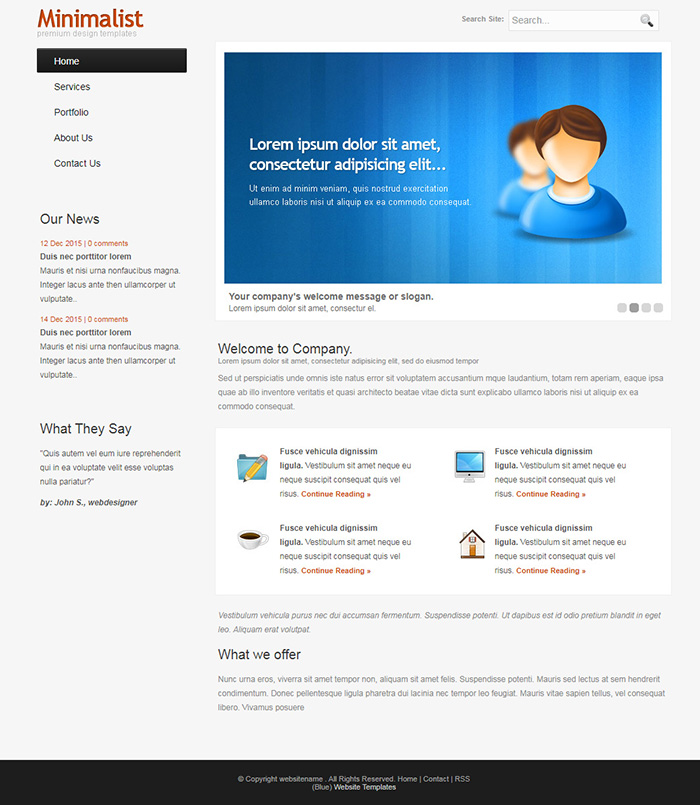 Free ClearMinimalist Website Template